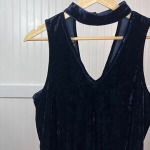 A. Byer Blue Tank Choker Crushed Velvet Whimsigoth Y2K Babydoll Fairy Witchy M